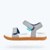 Native Shoes Sandals^Charley Child Pigeon Grey/ Shell White/ Toffee Brown