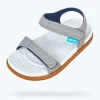 Native Shoes Sandals^Charley Child Pigeon Grey/ Shell White/ Toffee Brown