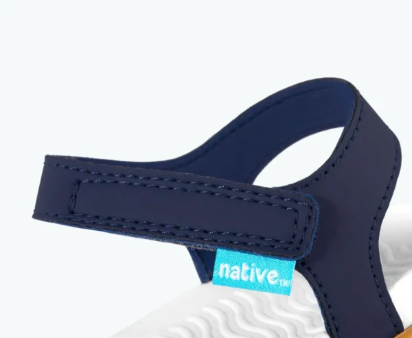 Native Shoes Sandals^Charley Child Regatta Blue/ Shell White/ Toffee Brown