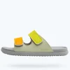 Native Shoes Sandals^Frankie Sugarlite Junior Tea Green/ Pigeon Grey/ Chartreuse Trip Straps