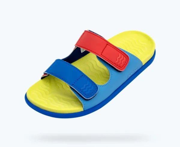 Native Shoes Sandals^Frankie Sugarlite Junior Resting Blue/ Celery Green/ Uv Blue/ Uv Hyper Strap