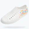 Native Shoes Shoes^Jefferson Sugarlite Block Shell White/ Shell White/ Dazzle Resting Squiggle Block