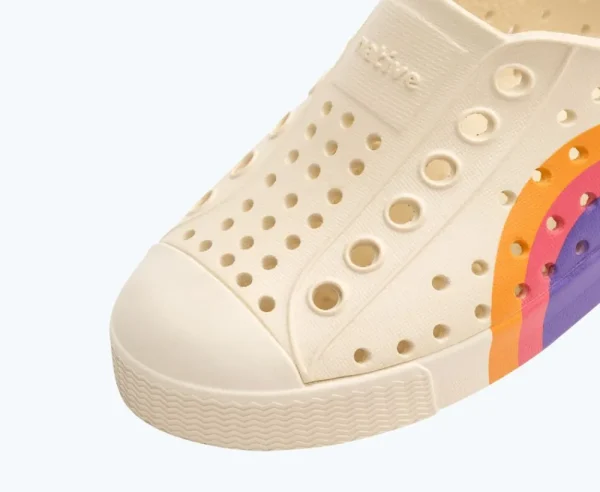 Native Shoes Shoes^Jefferson Sugarlite Block Child Bone White/ Bone White/ Apricot Dazzle Ultra Circle