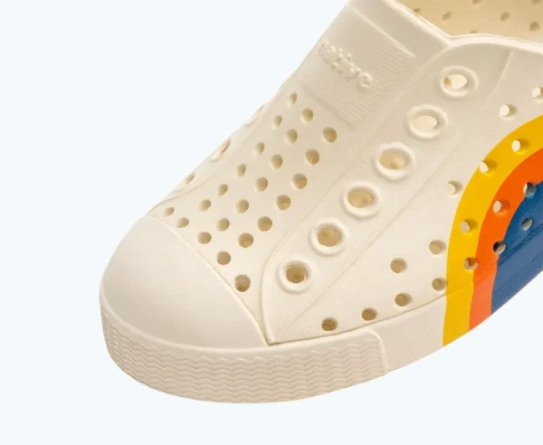 Native Shoes Shoes^Jefferson Sugarlite Block Child Bone White/ Bone White/ Spicy Flame Vallarta Circle