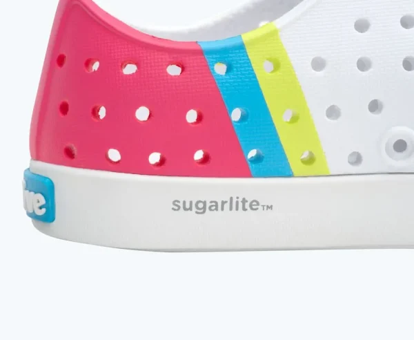 Native Shoes Shoes^Jefferson Sugarlite Block Child Shell White/ Shell White/ Dazzle Maria Celery Block