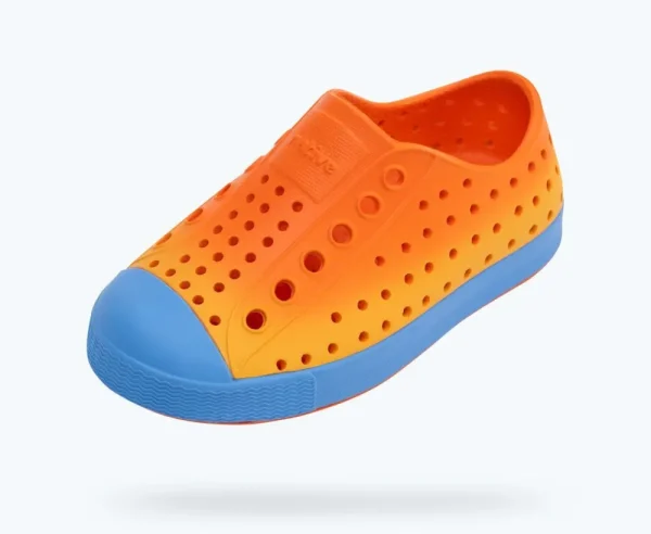 Native Shoes Shoes^Jefferson Sugarlite Ombre Child Laflame Orange/ Resting Blue/ Laflame Spicy Ombre