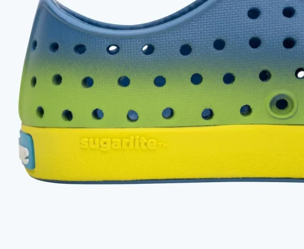 Native Shoes Shoes^Jefferson Sugarlite Ombre Child Vallarta Blue/ Pickle Green/ Vallarta Snap Ombre