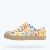 Native Shoes Shoes^Jefferson Sugarlite Print Child Bone White/ Flax Tan/ Apricot Resting Squiggle