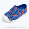 Native Shoes Shoes^Jefferson Sugarlite Print Child Uv Blue/ Shell White/ Laflame Lightning