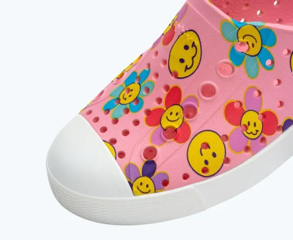 Native Shoes Shoes^Jefferson Sugarlite Print Child Princess Pink/ Shell White/ Haze Sunpetal