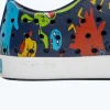 Native Shoes Shoes^Jefferson Sugarlite Print Child Regatta Blue/ Shell White/ Resting Laflame Critters