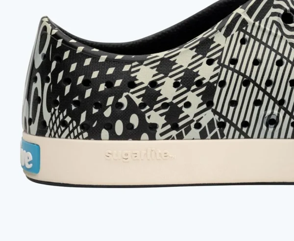Native Shoes Shoes^Jefferson Sugarlite Print Jiffy Black/ Bone White/ Jiffy Bone Multi Hex