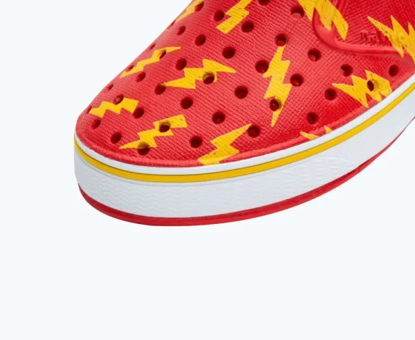 Native Shoes Shoes^Miles Sugarlite Print Child Hyper Red/ Shell White/ Crayon Lightning