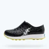 Native Shoes Shoes^Robbie Sugarlite Glow Child Jiffy Black/ Shell White/ Shell Lightning Glow/ Pickle Speckle Rubber