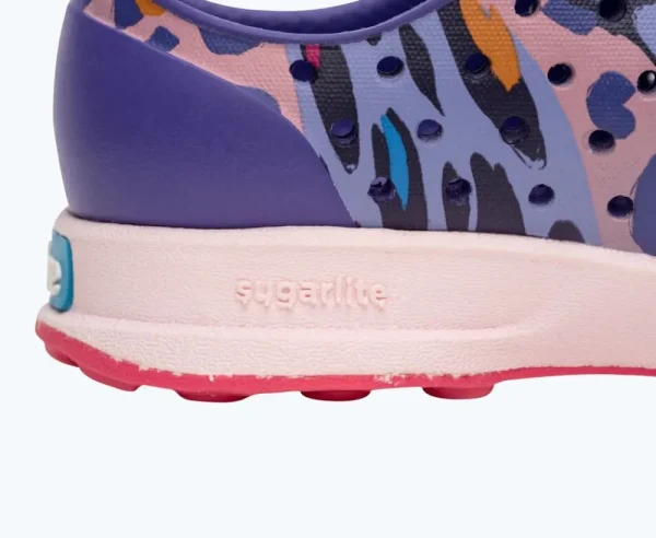 Native Shoes Shoes^Robbie Sugarlite Print Child Ultra Violet/ Milk Pink/ Healing Digital Cheetah/ Dazzle Speckle Rubber